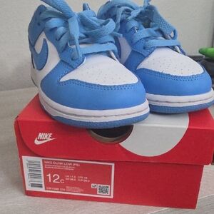 Nike Kids Blue and White Dunk Low Sneakers